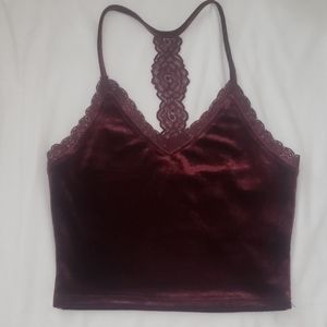 NWT velvet crop top